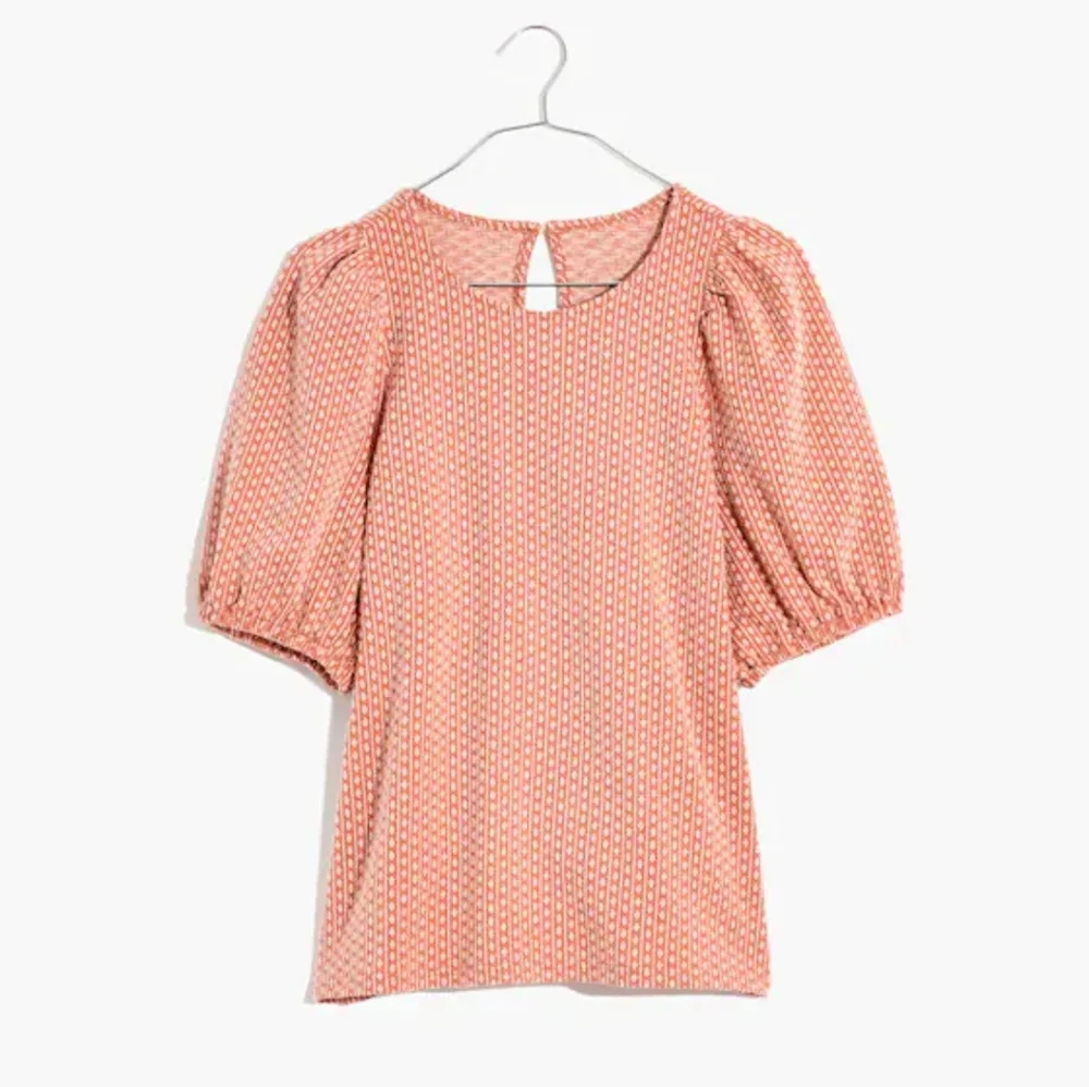 MADEWELL FLORAL JACQUARD PUFF SLEEVE TEE boho Cottagecore Coastal